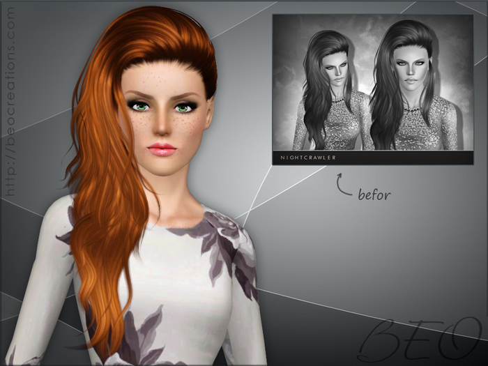 Modified Nightcrawler hair 23 for The Sims 3 by BEO